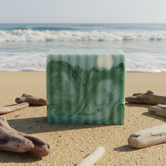 Argan & Shea Butter Shampoo Shave Soap Bar in Sea Salt & Driftwood